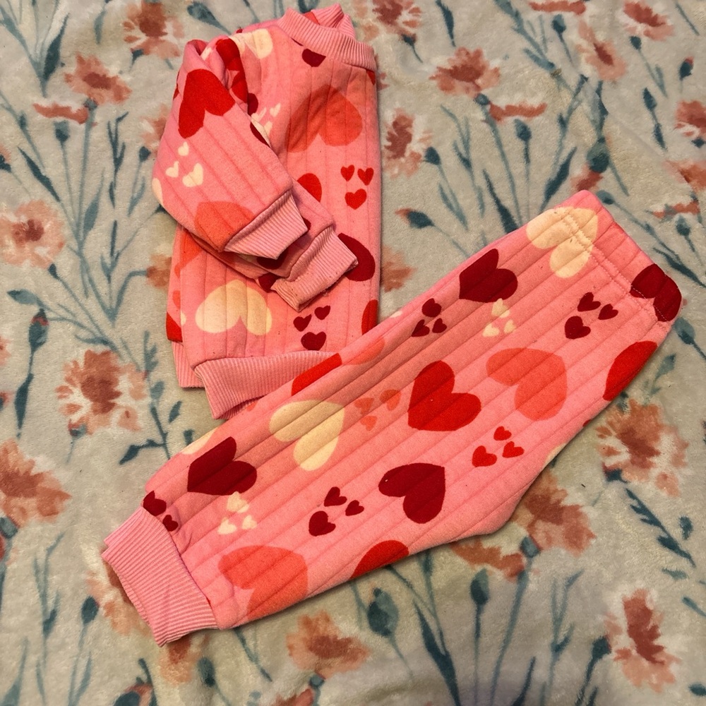 Madison Pink and Red Heart Pajama Set
